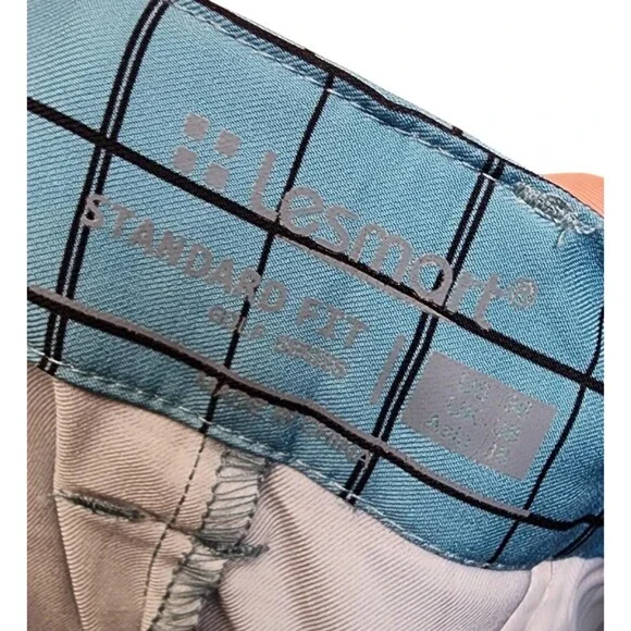 LE Smart NWT Golf Trousers Size 36 Mens Blue Plaid - Picture 6 of 6